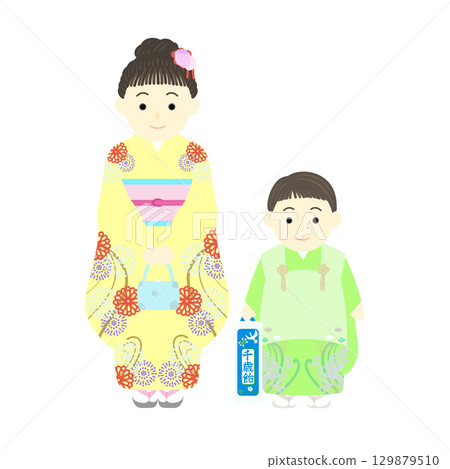 Shichi-Go-San _ Boys and girls in kimono Shichi-Go-San _ Boys and girls in kimono 129879510