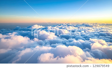 AI Image: Sea of clouds in the sky AI Image: Sea of clouds in the sky 129879549