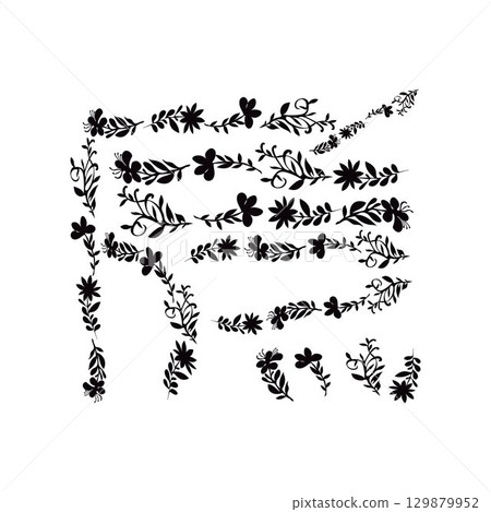 floral design elements flower pattern set design elements 129879952