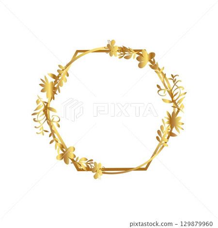 Flowers hexagon circle 129879960