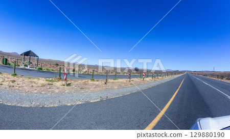 Travel Highway Wide Dry Expanse Landscape Travel Highway Wide Dry Expanse Landscape 129880190