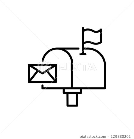 Mail box icon vector design - high quality outline style Mail box icon vector design - high quality outline style 129880201
