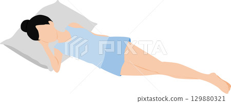 一個女人睡午覺的插圖 129880321