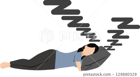 Illustration of a woman taking a nap 129880329