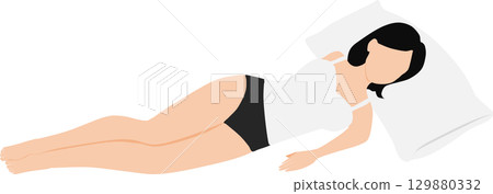 一個女人睡午覺的插圖 一個女人睡午覺的插圖 129880332