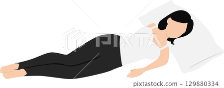 Illustration of a woman taking a nap 129880334