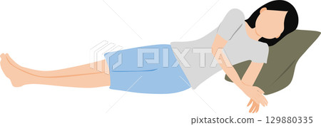一個女人睡午覺的插圖 一個女人睡午覺的插圖 129880335