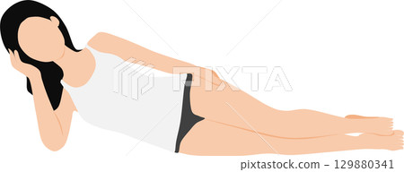一個女人睡午覺的插圖 129880341