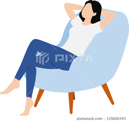 Illustration of a woman taking a nap 129880345