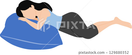 Illustration of a woman taking a nap 129880352