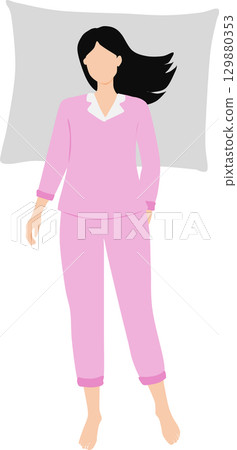 Illustration of a woman taking a nap 129880353
