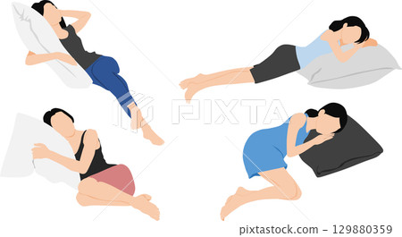 一個女人睡午覺的插圖 129880359