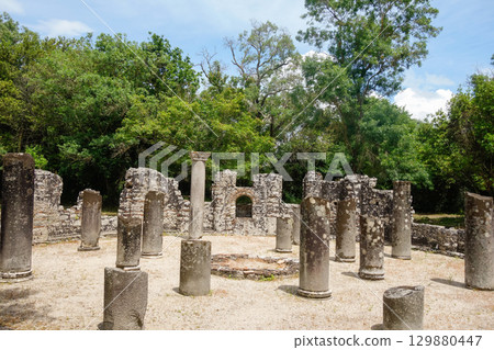 Butrint archaeological site, ancient Greek polis and later Roman city in Ksamil, Albania. Unesco World Heritage Site 129880447