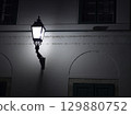 Historic Street Lamp at Night 129880752