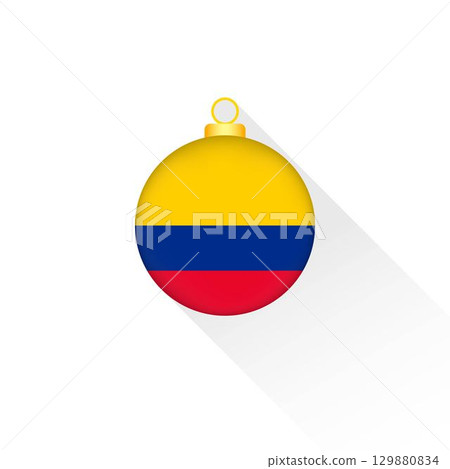 Colombia National Flag Christmas Decoration. 129880834