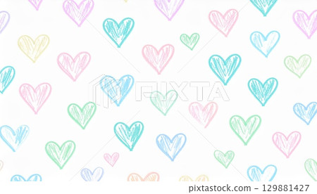 AI Image: Pastel colored heart pattern background material 129881427