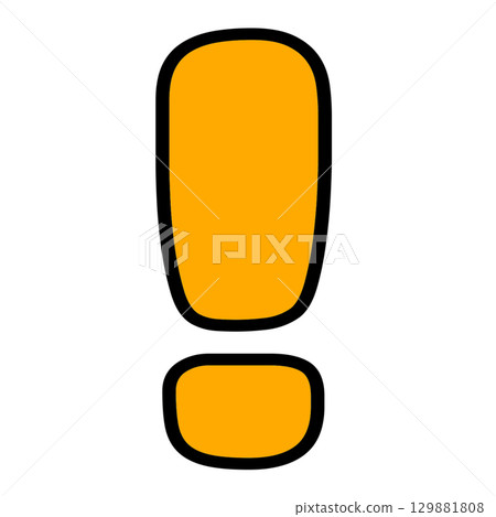 Transparent illustration of an orange exclamation mark symbol that gives a sense of vitality and vitality 129881808