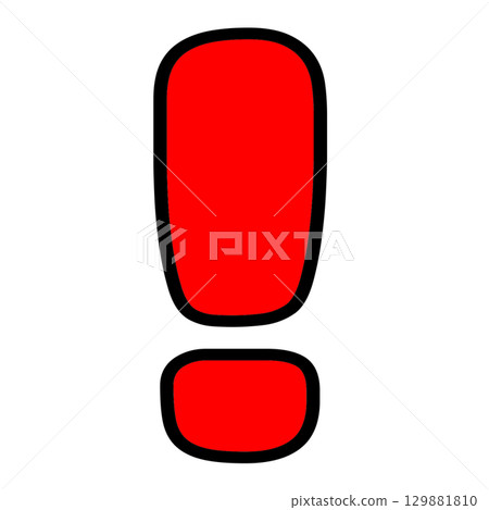 紅色感嘆號符號的透明插圖,以吸引註意力 紅色感嘆號符號的透明插圖,以吸引註意力 129881810