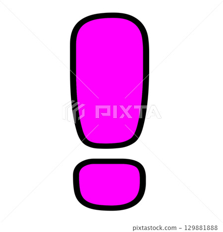 洋紅色感嘆號符號的華麗而令人印象深刻的透明插圖 129881888