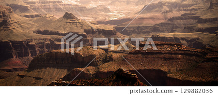 Sunset Hazy Sky Day At The Grand Canyon Arizona Sunset Hazy Sky Day At The Grand Canyon Arizona 129882036