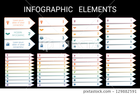 Templates infographics horizontal arrows. Infographic elements 129882591