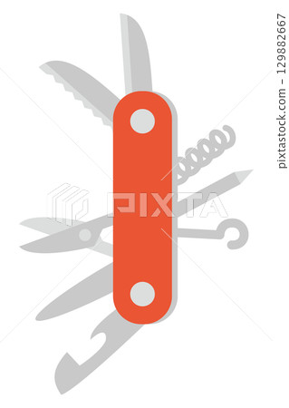 美工刀、軍刀、多功能刀插畫 美工刀、軍刀、多功能刀插畫 129882667