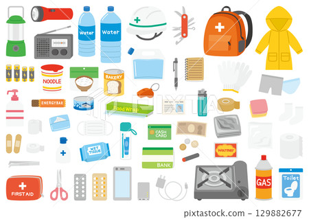 與防災背包和防災用品相關的插圖 與防災背包和防災用品相關的插圖 129882677