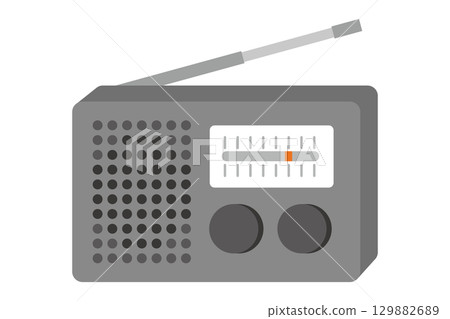 Portable radio disaster prevention illustration 129882689