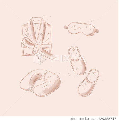 Sleeping home accessories set beige 129882747