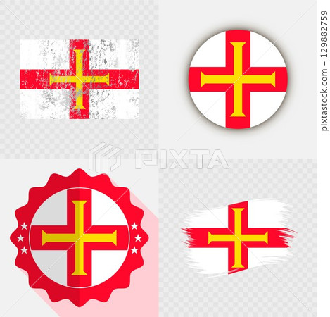Guernsey National Flag Icon Collection. 129882759