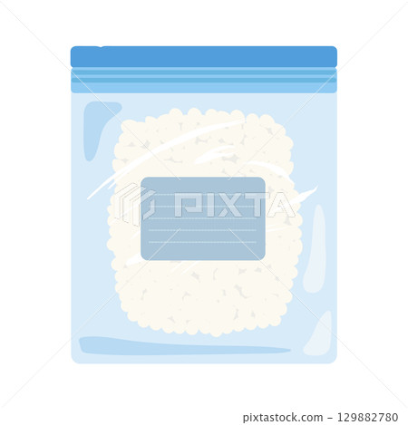 冷凍袋中的冷凍米飯插圖 129882780