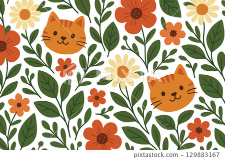 seamless pattern with flowers 129883167