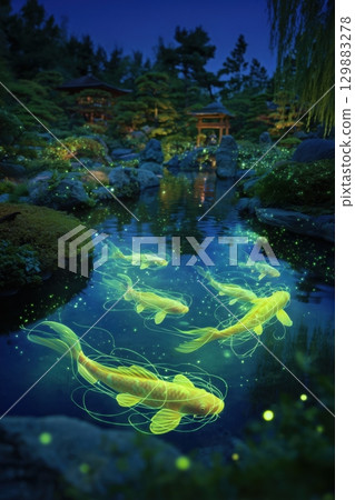 moon, night, jelly fish 129883278