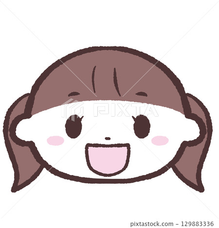 Smiling girl face illustration Smiling girl face illustration 129883336