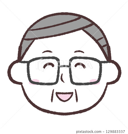 Smiling senior man face illustration Smiling senior man face illustration 129883337