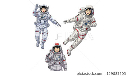 Set of Astronaut people working character cartoon design. 129883503