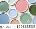 Colorful dishes 129883535