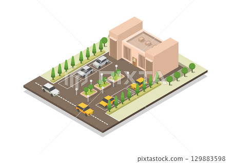 Isometric shopping mall 129883598