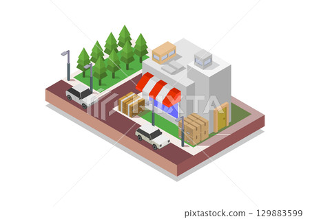 Isometric shopping mall 129883599