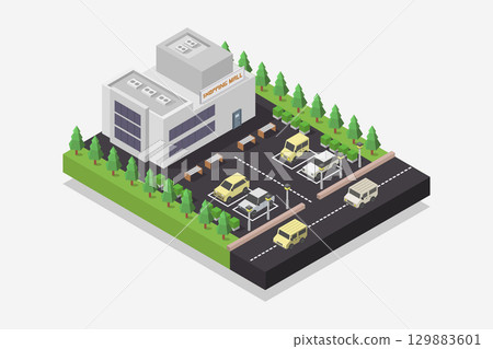 Isometric shopping mall 129883601
