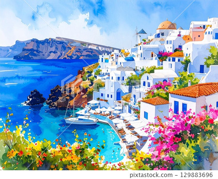 a town with ocean view 129883696