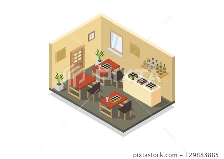 Japanese restaurant 129883885