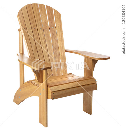 wood adirondack chair on transparent background 129884105