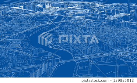 Intricate Urban Blueprint Intricate Urban Blueprint 129885018