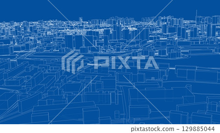 Urban modern landscape. Vector rendering of 3d 129885044