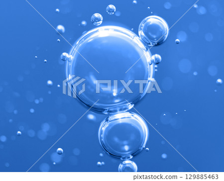 Air bubbles. Abstract water background. Macro 129885463