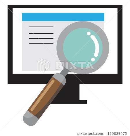Magnifying glass over web page stock vector illustration 129885475