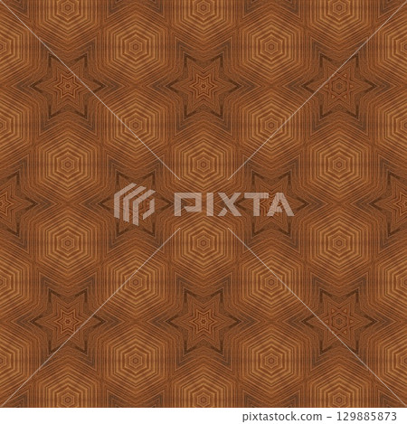 Luxurious handmade art carved on expensive wooden board. Engraved craft design for border, frame, flooring, wallcovering, furniture decoration, tiles, wrapping paper printing 129885873