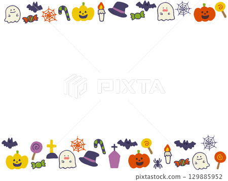 Cute Halloween frame illustration Cute Halloween frame illustration 129885952