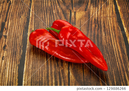 Sweet ripe red ramiro pepper 129886266